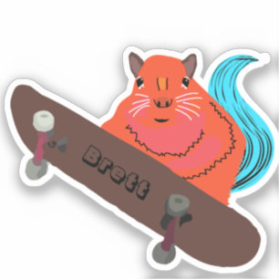 Naughty Eichhörnchen #611 Brett Skateboarding Aufkleber
