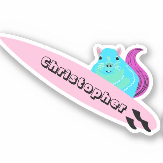 Naughty Eichhörnchen #625 Surfen Aufkleber (Vorderseite)