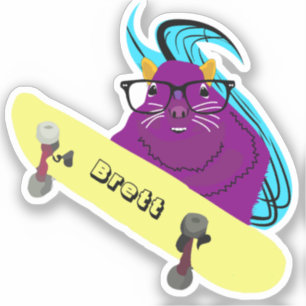 Naughty Eichhörnchen #654 Brett Skateboarding Aufkleber