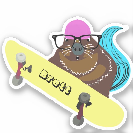 Naughty Eichhörnchen #687 Brett Skateboarding Aufkleber (Vorderseite)