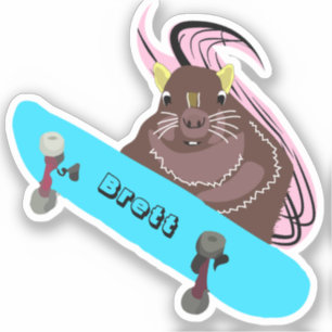 Naughty Eichhörnchen #688 Brett Skateboarding Aufkleber