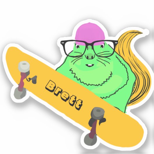 Naughty Eichhörnchen #817 Brett Skateboarding Aufkleber (Vorderseite)
