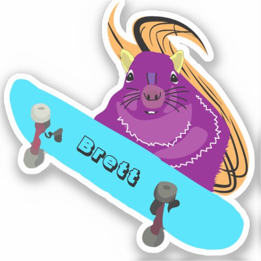 Naughty Eichhörnchen #854 Brett Skateboarding Aufkleber (Vorderseite)