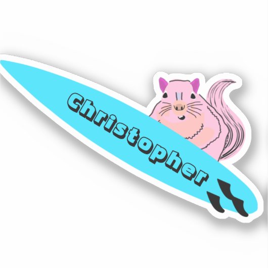 Naughty Eichhörnchen #867 Surfen Aufkleber (Vorderseite)