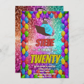 Naughty Eichhörnchen Internet-Party Geburtstag Ein Einladung (Vorne/Hinten)