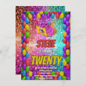 Naughty Eichhörnchen Internet-Party Geburtstag Ein Einladung (Vorne/Hinten)