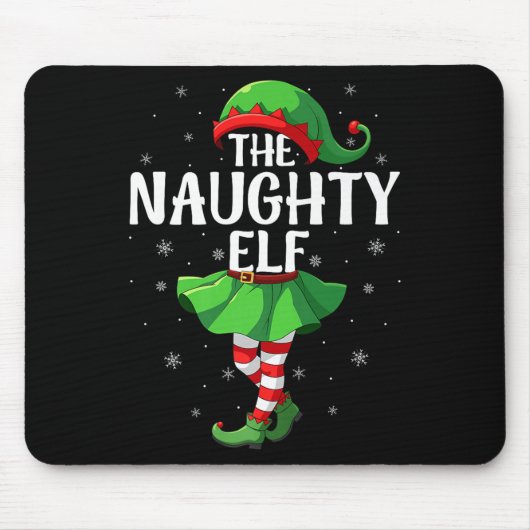Naughty Elf Christmas Girls Women Elf Squad Xmas F Mousepad (Vorne)