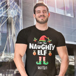 Naughty-elf Familie, die Weihnachtsausstellung zus T-Shirt<br><div class="desc">Mit diesem humorvollen Naughty-Elf-T - Shirt, der Teil einer passenden Kollektion für Familienmitglieder ist und Geschenke für Familienmitglieder enthält, kommen Sie in den Urlaubssinn. Dieser T - Shirt ist perfekt für jede Weihnachtsfamilie geeignet und verfügt über einen niedlichen Elfenhut und lustige Beine, mit der Beschriftung "Naughty elf" in einem weißen,...</div>