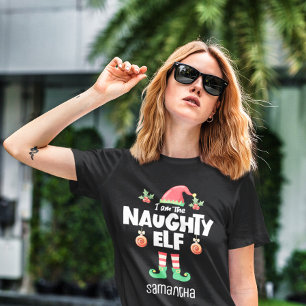 Naughty-elf Familie, die Weihnachtsausstellung zus T-Shirt