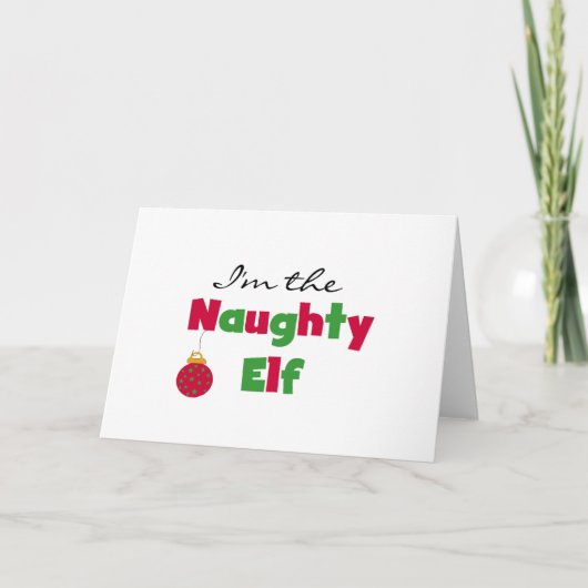 Naughty Elf Feiertagskarte (Vorderseite)