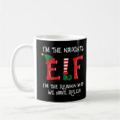 Naughty Elf Matching Family Group Weihnachts-Party Kaffeetasse (Links)