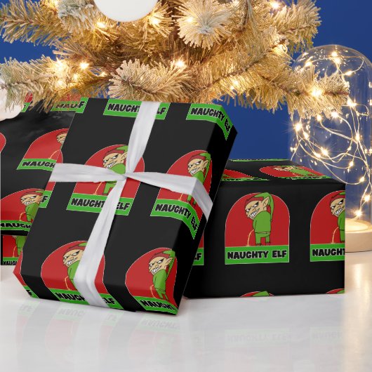 NAUGHTY ELF RUDE CHRISTMAS WRAPPING PAPIER GESCHENKPAPIER (Feiertage)