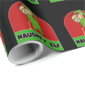 NAUGHTY ELF RUDE CHRISTMAS WRAPPING PAPIER GESCHENKPAPIER (Rolleneckpunkt)
