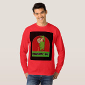 NAUGHTY ELF RUDE MENS CHRISTMAS T - SHIRT (Vorne ganz)