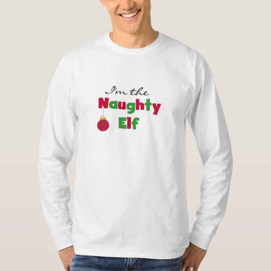 Naughty Elf T - Shirt und Geschenke (Vorderseite)