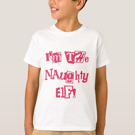 Naughty Elf T - Shirt und Geschenke (Vorderseite)
