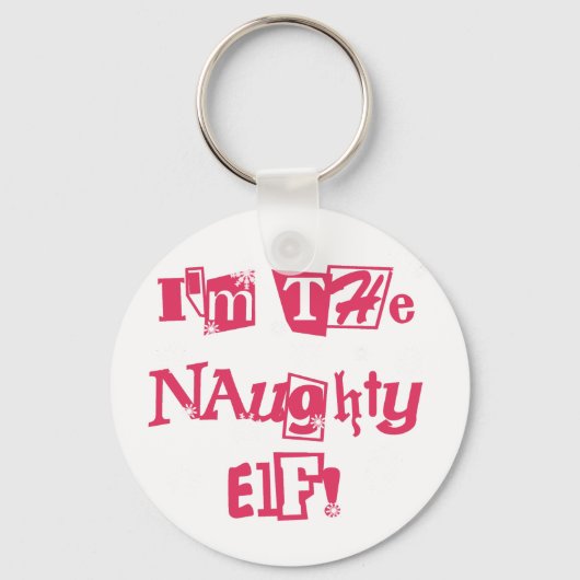 Naughty Elf T - Shirt und Geschenke Schlüsselanhänger (Vorderseite)