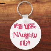 Naughty Elf T - Shirt und Geschenke Schlüsselanhänger (Vorderseite)