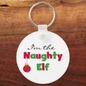 Naughty Elf T - Shirt und Geschenke Schlüsselanhänger (Vorderseite)