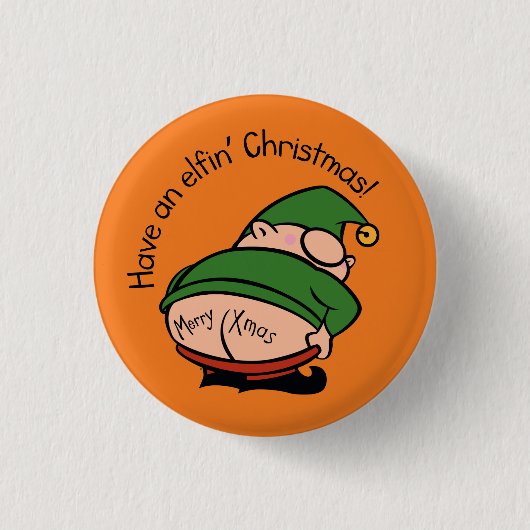 Naughty Elves Chefweihnachtsfest Abzeichen Button (Vorderseite)