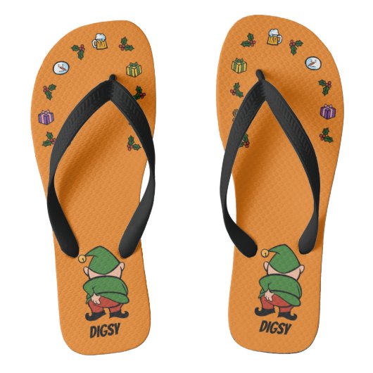 Naughty Elves Jul Weihnachten Flip Flops Badesandalen (Fußbett)