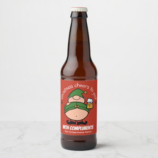 Naughty Elves Red Christmas Beer Label Bierflaschenetikett (Vorderseite)