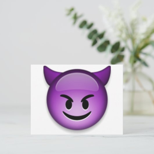 Naughty Emoji face Postkarte (Stehend Vorderseite)