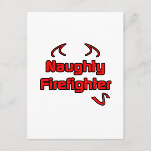 Naughty Firefighter Postkarte