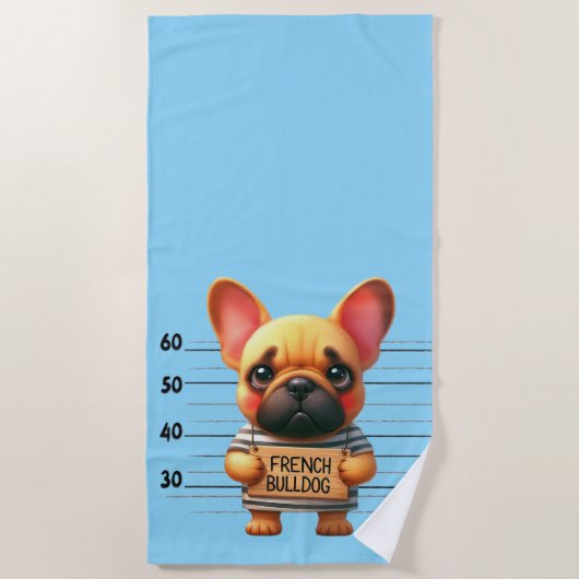 Naughty French Bulldog Strandtuch (Vorderseite)