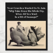 Naughty Fun Bridge Junggeselinnen-Abschied Weinmar Weinetikett (Einzelnes Label)