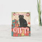 Naughty Funny Black Cat Weihnachten (Vorderseite)