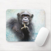 Naughty Funny Chimpanzee Middle Finger Dreh Bird Mousepad (Mit Mouse)