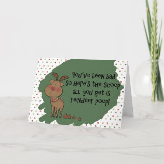 Naughty Funny Christmas Rentier Kack Card Feiertagskarte