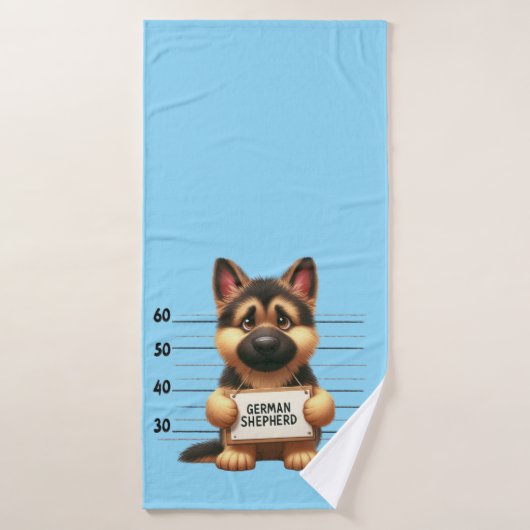Naughty German Shepherd Badehandtuch (Badehandtuch)