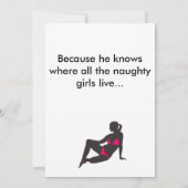 Naughty Girl Bad Santa Funny Joke Spaß Spaß Einladung (Rückseite)