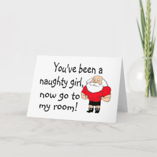 Naughty Girl geht in Santas Room Feiertagskarte