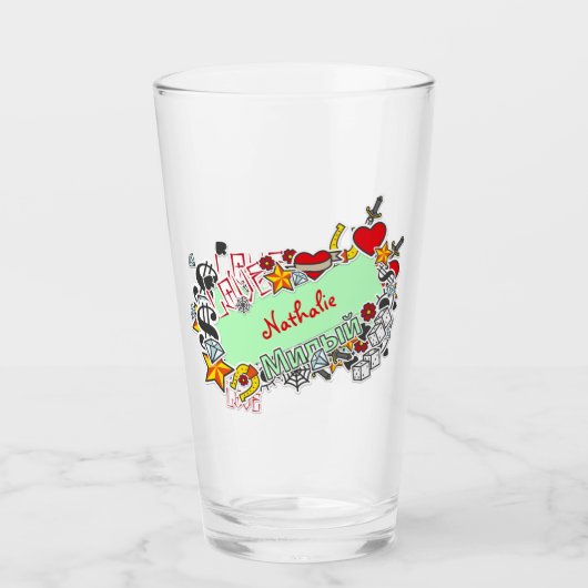 Naughty Girls Nachtaufkleber Glas (Vorderseite)