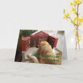 Naughty Golden Retriever No Regrets Weihnachten Karte (Gelbe Blume)