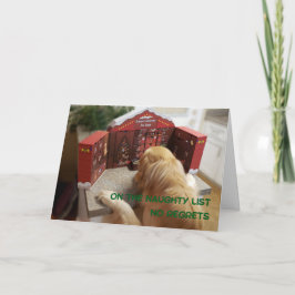 Naughty Golden Retriever No Regrets Weihnachten Karte