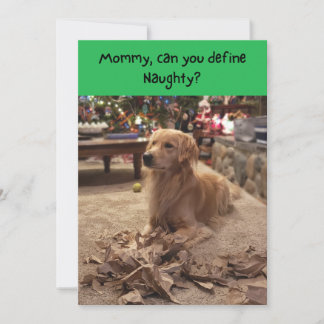 Naughty Golden Retriever Shredder Papier Weihnacht Feiertagskarte