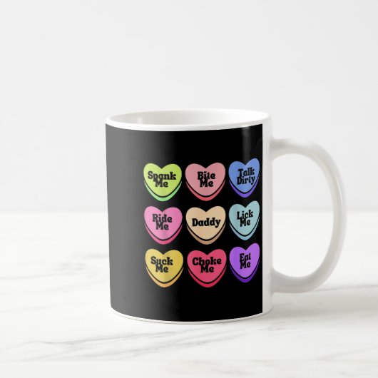 Naughty Heart Candy Daddy Spank Me Adult Humor Cou Kaffeetasse (Rechts)