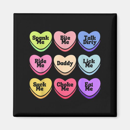 Naughty Heart Candy Daddy Spank Me Adult Humor Cou Magnet (Vorne)
