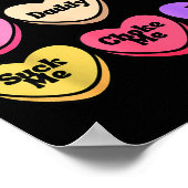 Naughty Heart Candy Daddy Spank Me Adult Humor Cou Poster (Ecke)