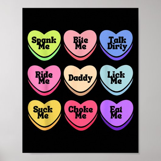 Naughty Heart Candy Daddy Spank Me Adult Humor Cou Poster (Vorne)