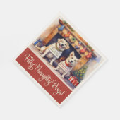 Naughty Hogs Weihnachtsbuch Napkins Serviette (Ecke)