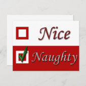 Naughty Holiday Postcard Feiertagspostkarte (Vorne/Hinten)
