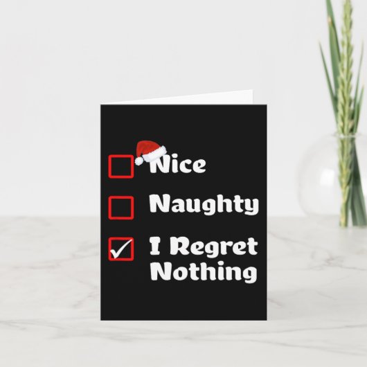 Naughty I Bedret Nothing - Weihnachtsliste Karte (Vorderseite)