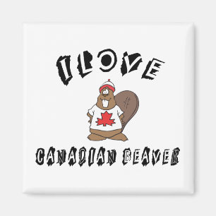 Naughty I Liebe Canadian Beaver Magnet