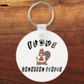 Naughty I Liebe Canadian Beaver Schlüsselanhänger (Vorderseite)