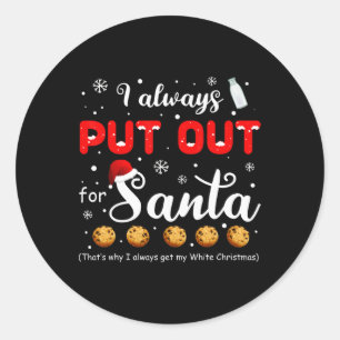 Naughty ich immer für Weihnachten T-Shirt X Runder Aufkleber
